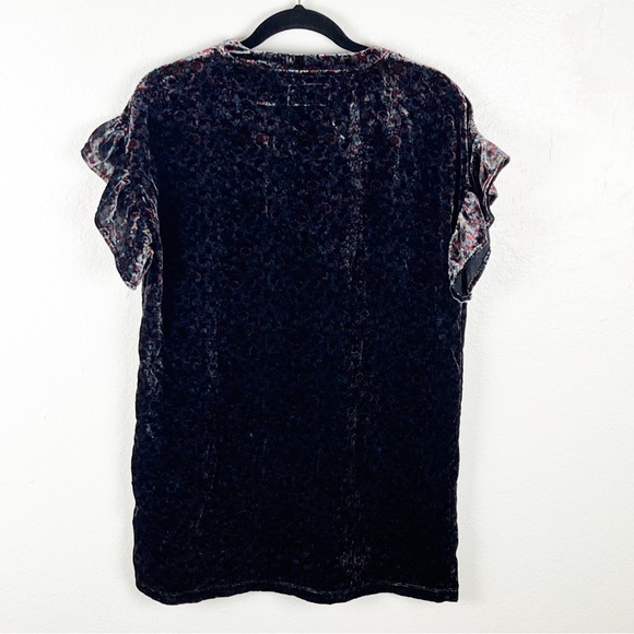 CURRENT ELLIOTT The Janie Floral Velvet Holiday Party Ruffle Sleeves Dress XS - Picture 2 of 9